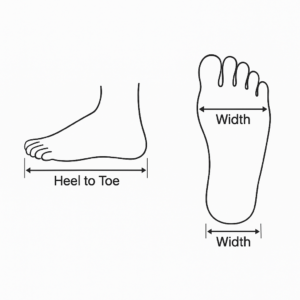 how to measure foot length for size 4 heels for women