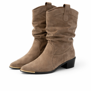 Brown slouch short boots
